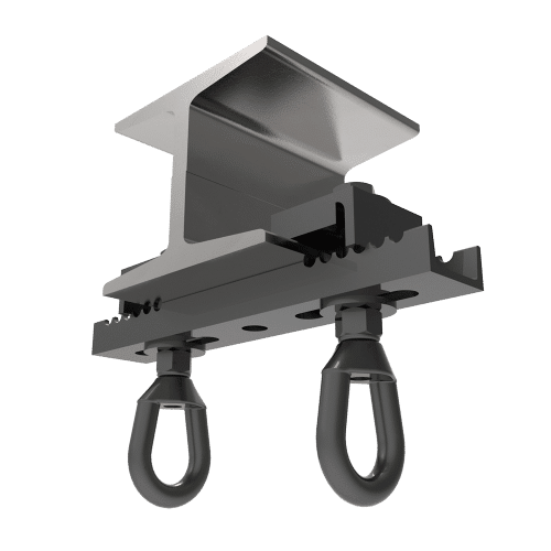 BC3-8-2 BEAM CLAMP, 3-8" DUAL HANG POINT, 1 TON W/1/2", TWO EYES